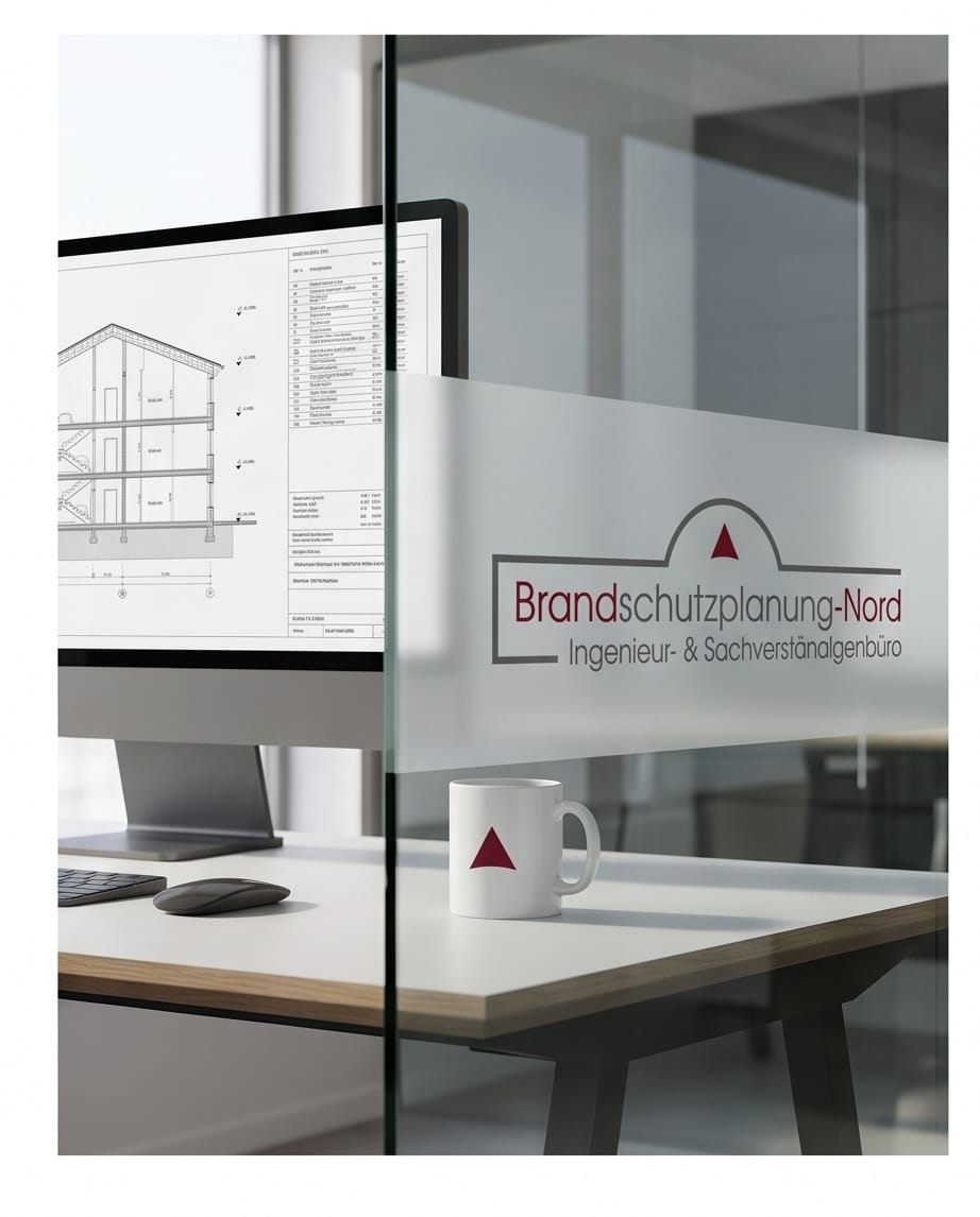 Brandschutzplanung am Monitor — Bauwerksschnitt mit Bauteilliste